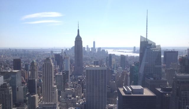 A view of New York City from the Top of the Rock building. 