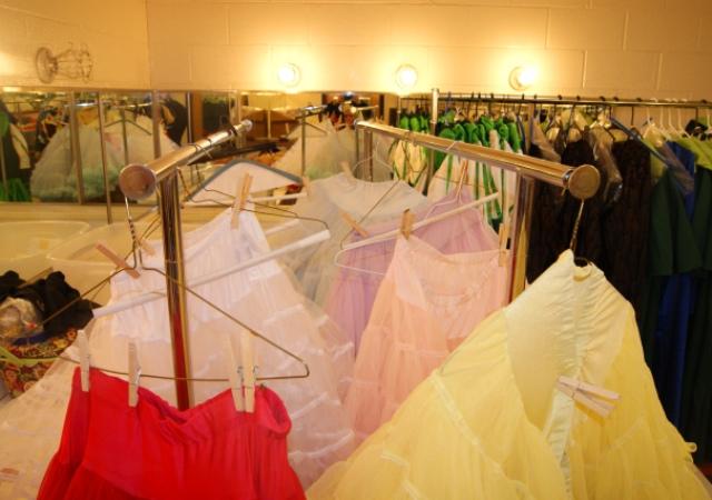 The dressing rooms are filled with numerous costumes for all occasions! Winnie the Pooh, Alice in Wonderland, and Peter Pan, Jr. are preparing to wow their audiences. Come and bring your friends for some serious Disney fun.