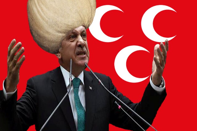 The Ottoman flag hangs behind Sultan Erdogan, dressed in classic Ottoman royal attire, as he makes the announcement of his status as absolute monarch at the Hagia Sophia in Istanbul. Many historical Ottoman Sultans wore oversized turbans that some have compared to onions. “Anyone who compares the Holy Turban to an onion in the Neo-Ottoman Empire shall be stoned to death,” Erdogan mentioned when asked about the comparison.