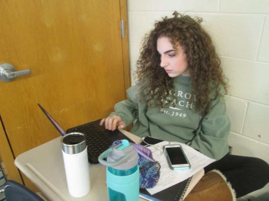 It is the time of year for students all over the world to stay up late into the night studying for one of the most important tests of the year: midterms. Junior, Katie Harrill, uses all the time she can get to study.