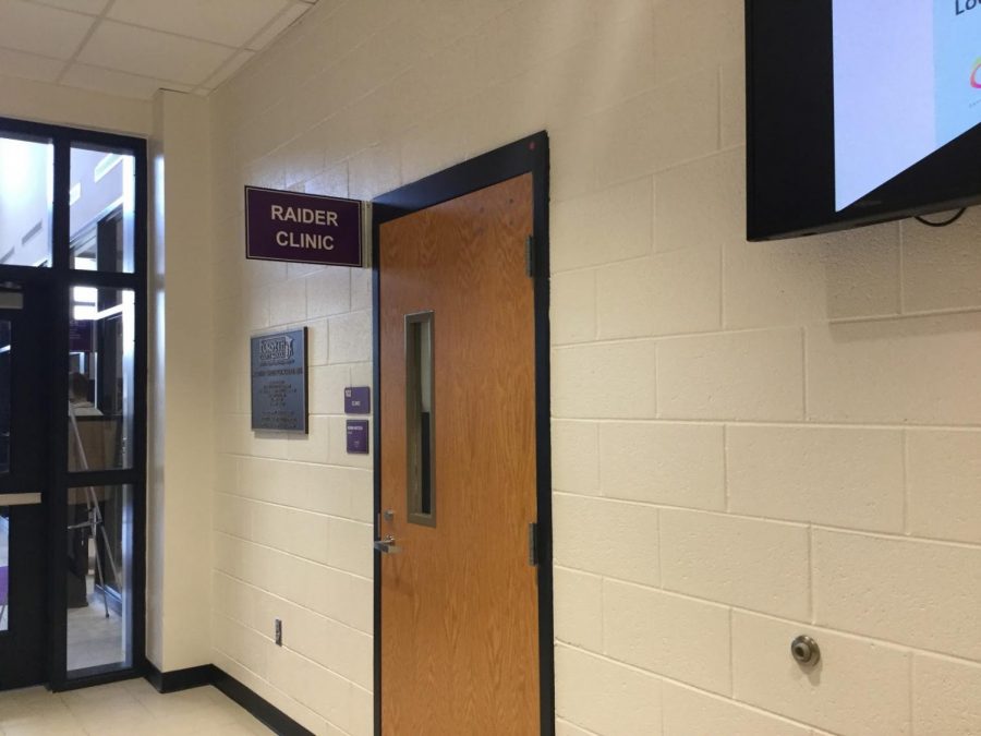 Beside the front office lies the Raider Clinic where the office of NFHS’ school nurse, Robyn Harris, is located.