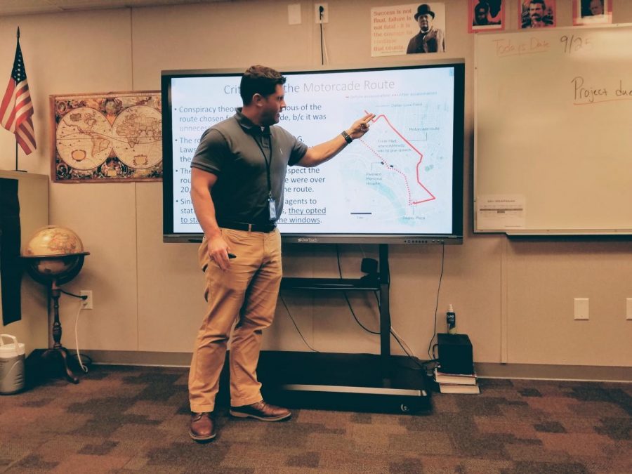 Castleberry teaching Conspiracy Theories on 9-25-2019. Going over JFK’s route on the day of his assassination.