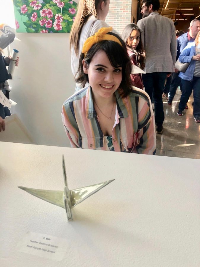 Sydnee Mills’ favorite part about creating intricate ceramic cranes was “experimenting with thin slabs but [had] overall positive experience.” (Photo by Grace Wood.)