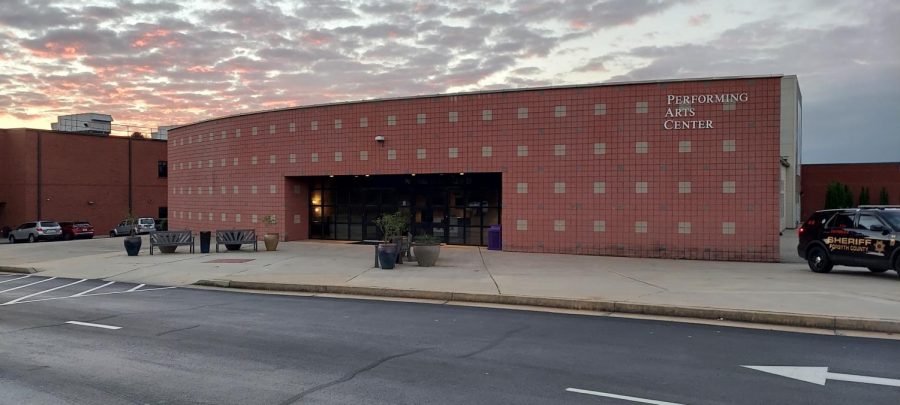 This photo is of the North Forsyth High School Performing Arts Center, where the public forum took place. Photo by Steven Gresham. 