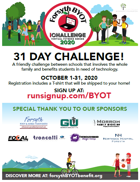  NFHS along with multiple other Forsyth County Schools have been participating in the BYOT “iChallenge.” The “iChallenge” is a friendly competition between schools that involves the whole family to get physical in order to raise funds for technology.