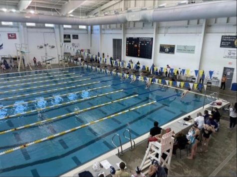 The Cumming Aquatic Center is where most of the swim meets are held for North Forsyth’s swim teams. Photo from Abby Beyers