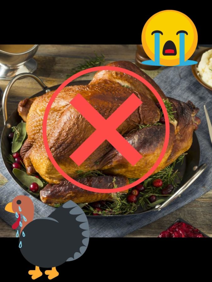 The intrinsic rights of turkeys are violated every year. (Made with Canva)