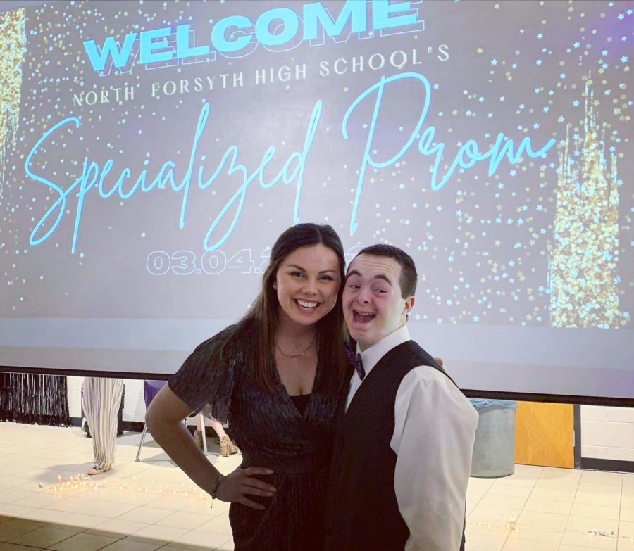 In just 11 days, North’s Special Education program pulled together the Specialized Prom. The event united students, disabilities or not, for a night full of fun. Here is Special Education teacher Jessica Ward with senior Dustin Thomas at the dance. Photo by Jessica Ward.