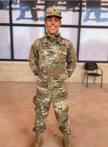 Juan Garcia posing for a picture in his military uniform (Photo by Juan Garcia).