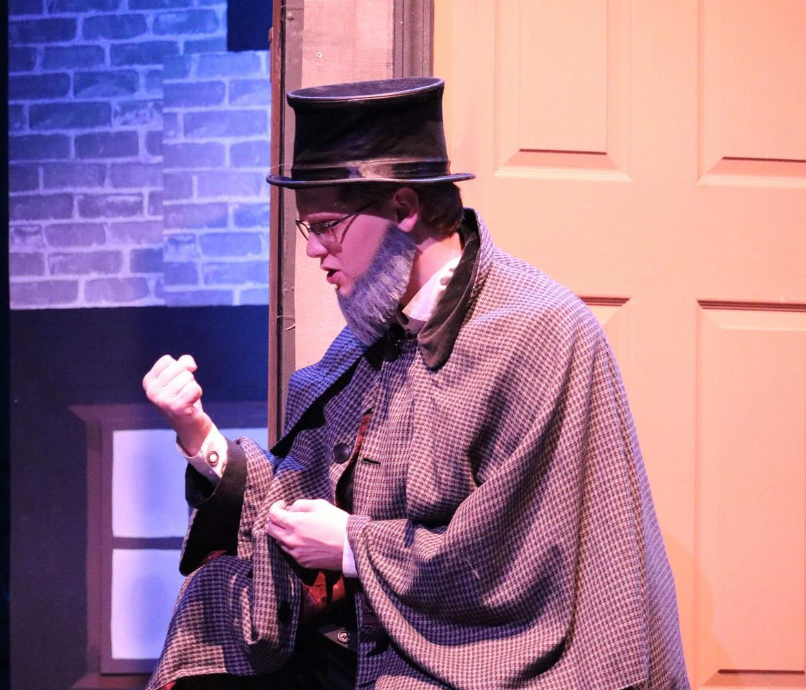 Eric Schaub, who plays Ebenezer Scrooge, gives the audience a fantastic performance
