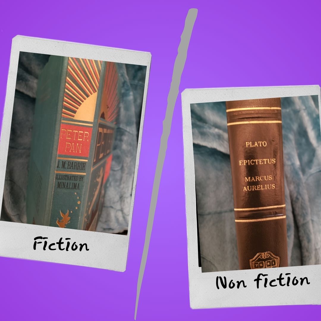 A visual comparison of fiction and non-fiction. 