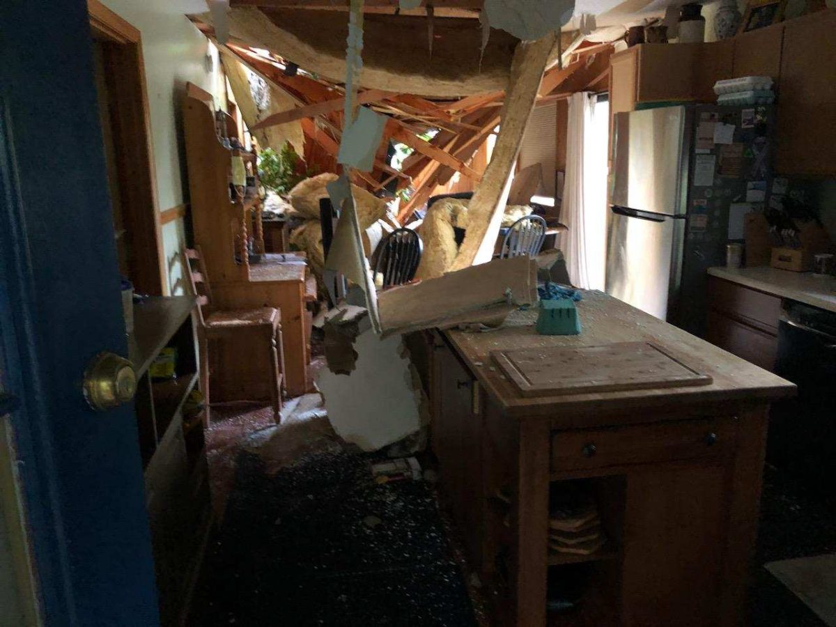 The damage the storm caused to a home in North Carolina.