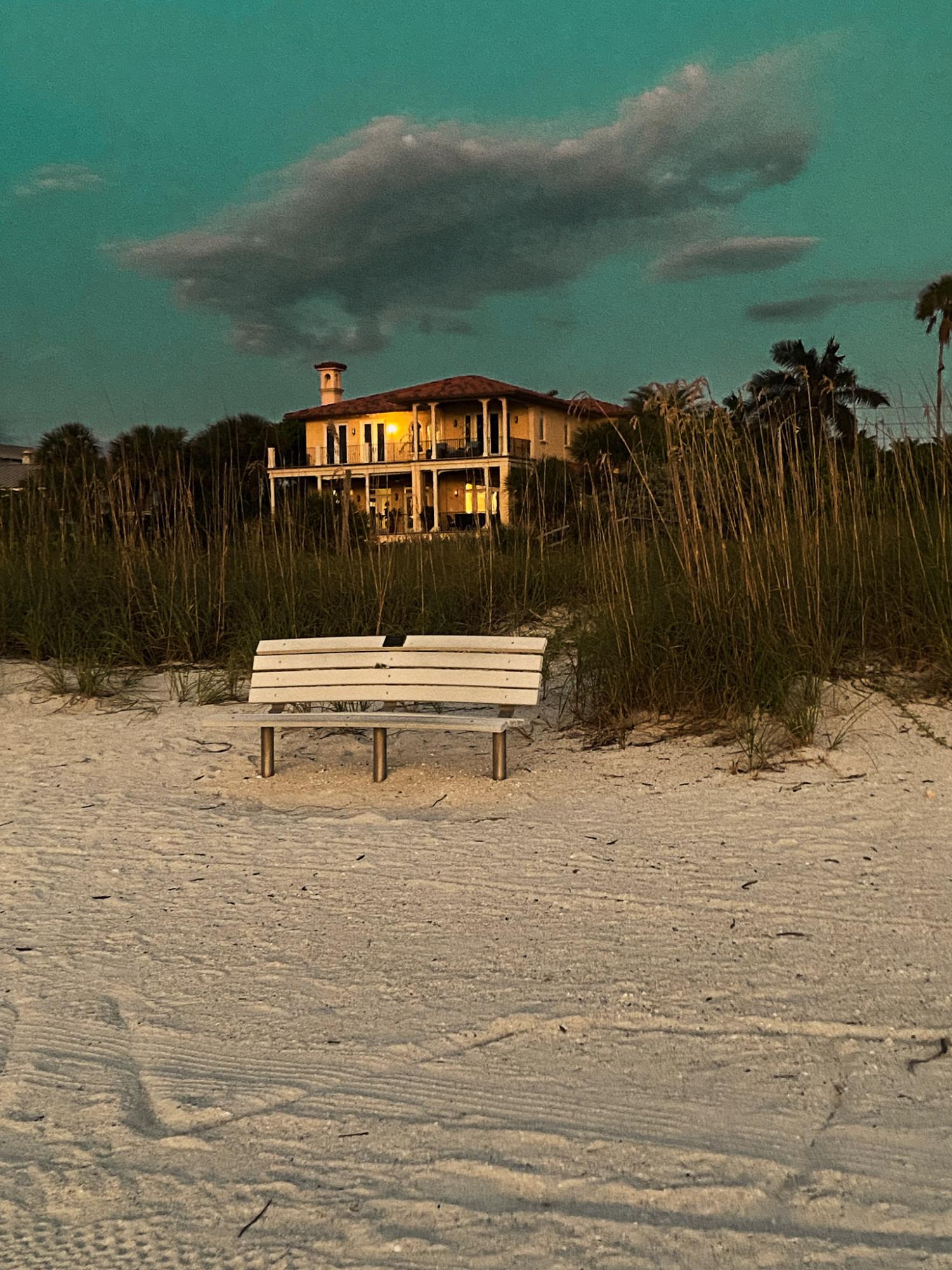 A lonely house on the beach. 