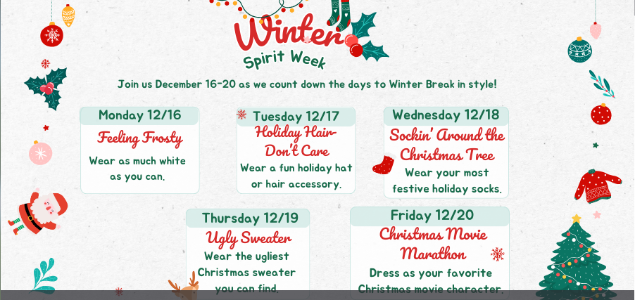 Easy view of the spirit week!