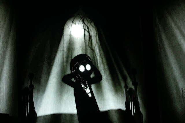 A psychological character staring widely into space.
