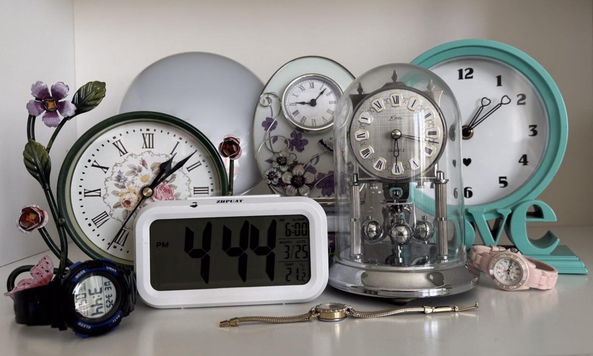A collection of clocks and watches, all of which currently have to be adjusted twice a year.
